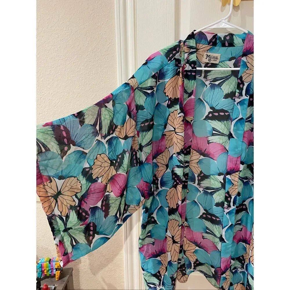 Show me your mumu butterfly print open front kimono - Picture 2 of 4
